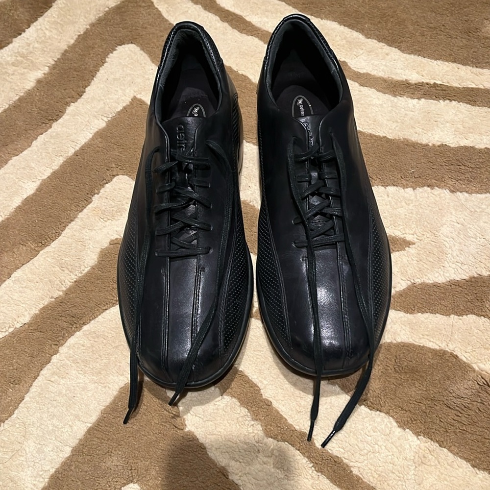 Aetrex G680M Black Leather Shoes Maxim Lite Size 12 Wide Customized Comfort